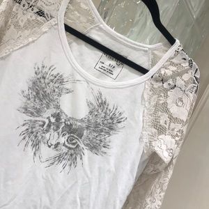 Free people lace sleeve shirt